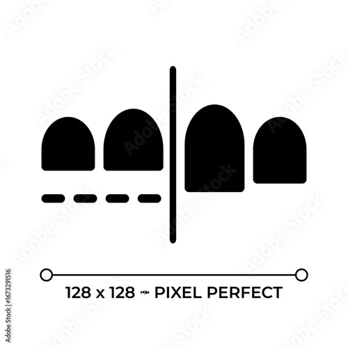 Sleep bruxism pixel perfect glyph solid icon. Teeth grinding, clenching. Dental illness, orthodontic. Oral health. Black silhouette symbol on negative space. Vector isolated illustration