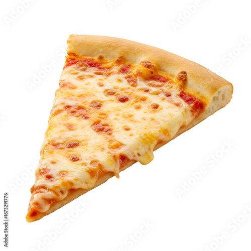 A delicious slice of margherita pizza isolated on transparent background