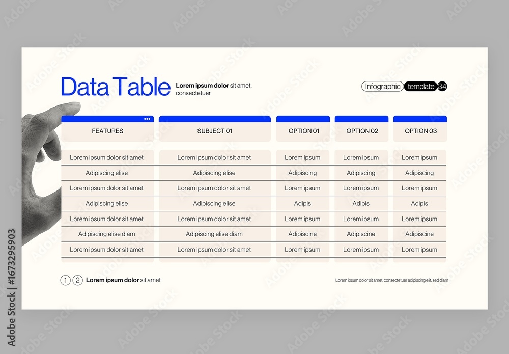 Data Table Infographic in Modern Corporate Business Presentation Style ...
