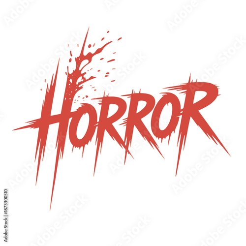 Vibrant horror artwork featuring striking red lettering and dynamic brush strokes emphasizing energy and emotion