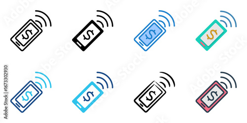 Contactless Payments icon set multiple style collection 
