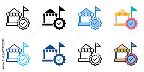 Regulated Markets icon set multiple style collection 
