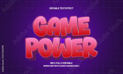 game power editable text effect for game