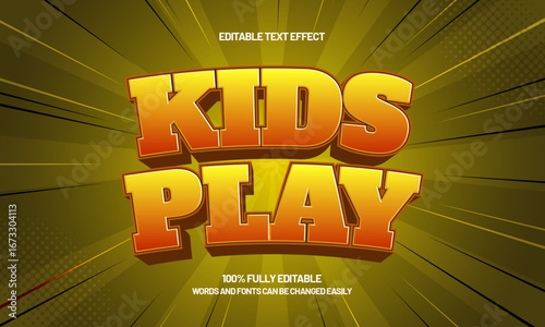 kids play editable text effect for game