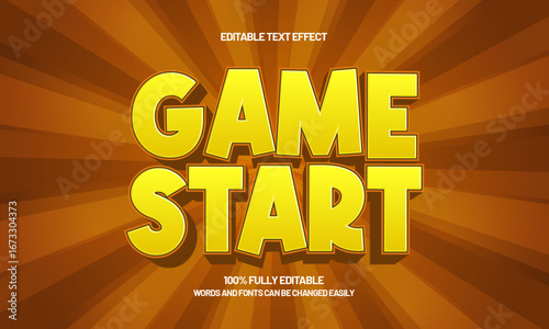 game start editable text effect for game