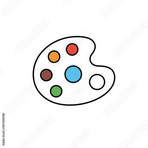 Artistic palette with various colors representing creativity and inspiration for artists and designers