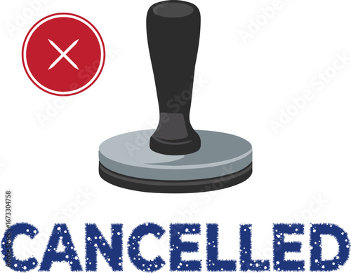 Cancelled Stamp with Cross Mark and Stamp Tool