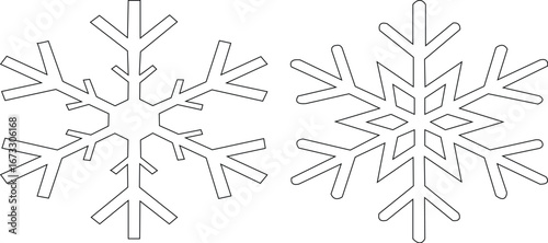 snowflake icon set. white snow symbols. Vector illustrator