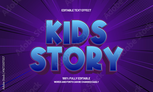 kids story editable text effect for game