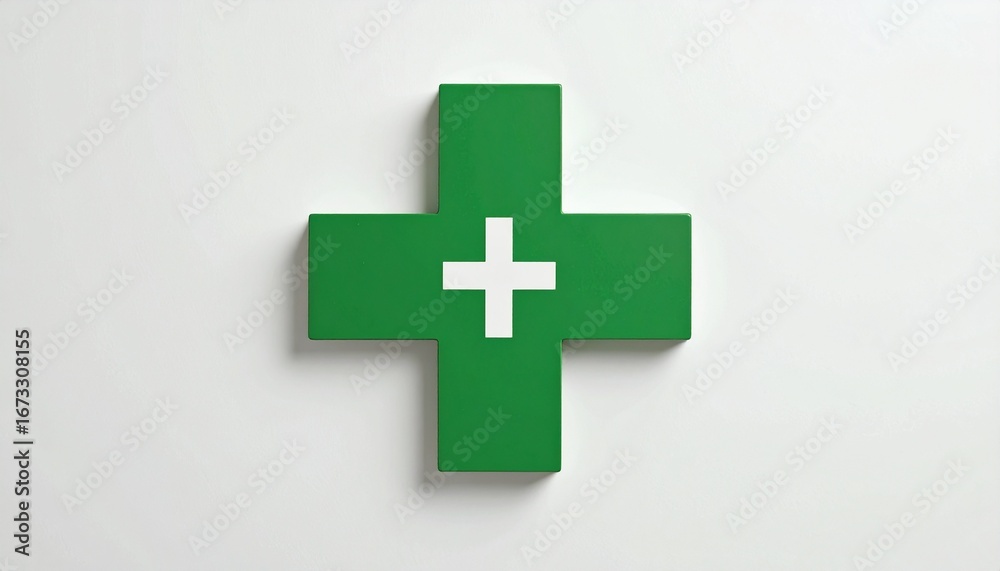Fototapeta premium Medical Cross Health Logo on White Background