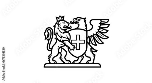 lion eagle crest heraldic coat of arms shield emblem royal king