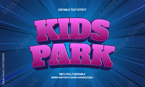 kids park editable text effect for game