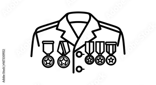 military medals awards jacket honor, service, valor, patriotism, and bravery