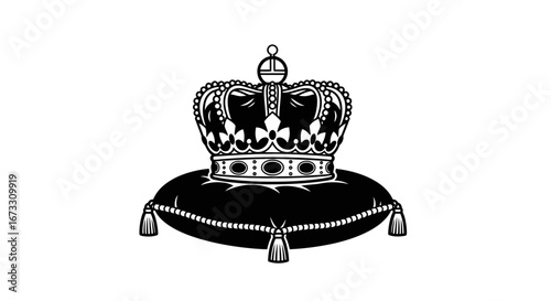 royal crown on velvet cushion regal, monarchy, king, queen, empire