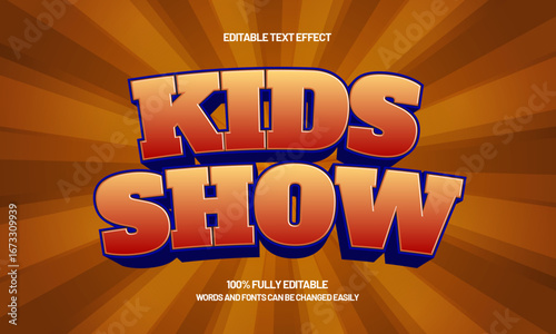 kids show editable text effect for game