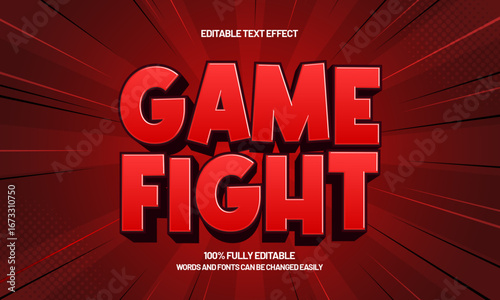 game fight editable text effect for game