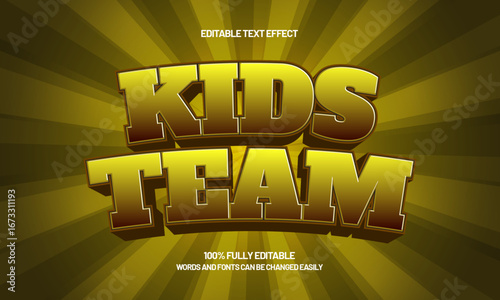 kids team editable text effect for game