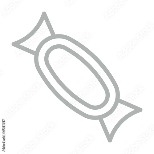 Candy Throw Vector Line Grey Icon Design