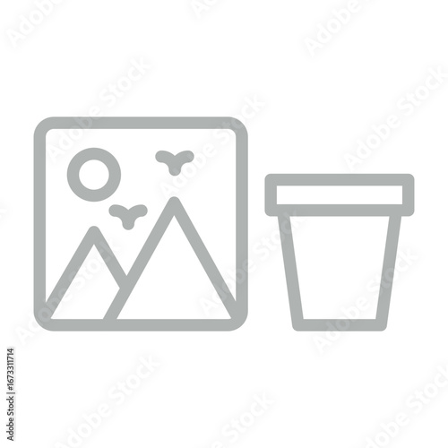 Float Decorator Vector Line Grey Icon Design