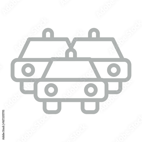 Police Escort Vector Line Grey Icon Design