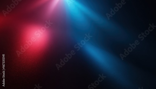 Abstract light beams in red and blue