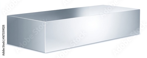 Silver rectangular open box