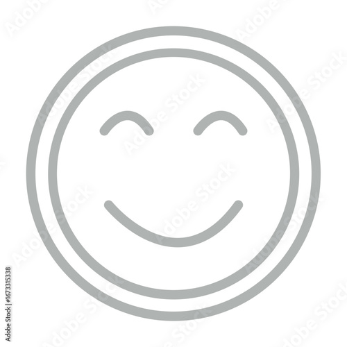 Cheerful Glow Vector Line Grey Icon Design