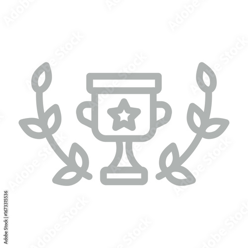 Golden Triumph Vector Line Grey Icon Design