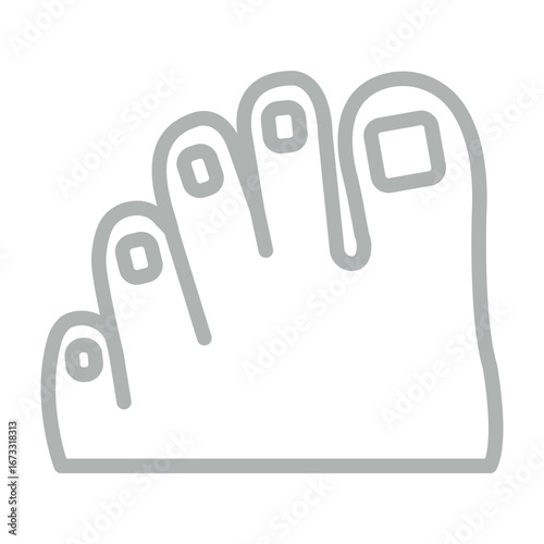 Toenails Vector Line Grey Icon Design
