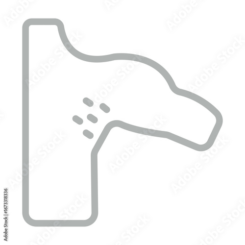 Armpits Vector Line Grey Icon Design