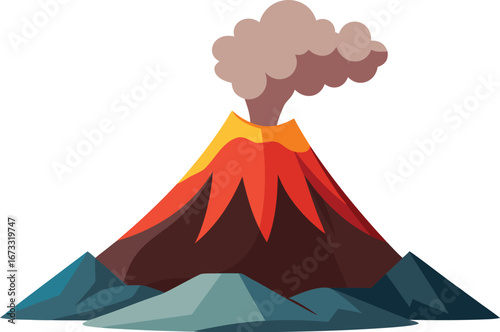 Volcano with smoke