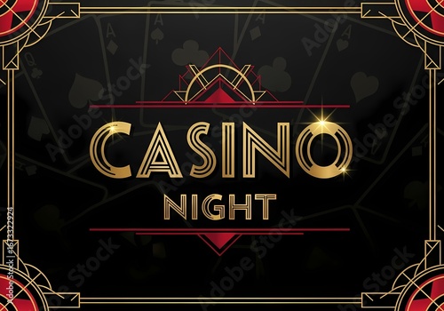 Elegant casino night design for party invitations and event promotions
