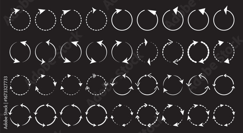 Circle arrow icon set. circular arrow icon, refresh, reload arrow icon symbol sign, vector illustration