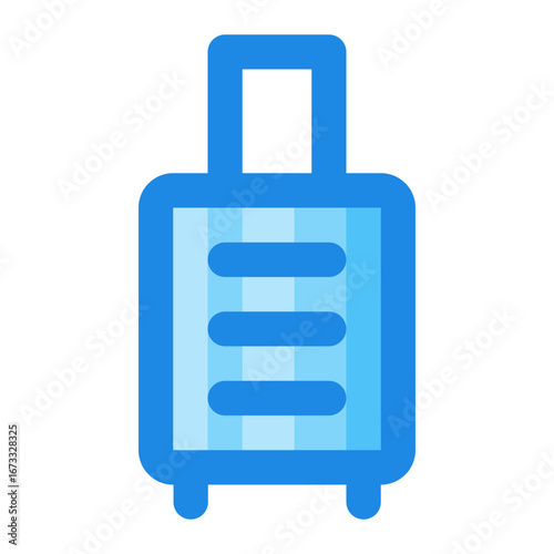 luggage blue filled color icon