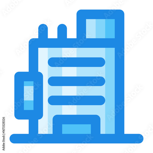 hotel blue filled color icon