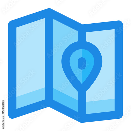 map location blue filled color icon
