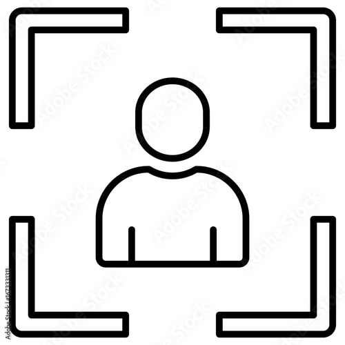 User Recognition Outline Icon