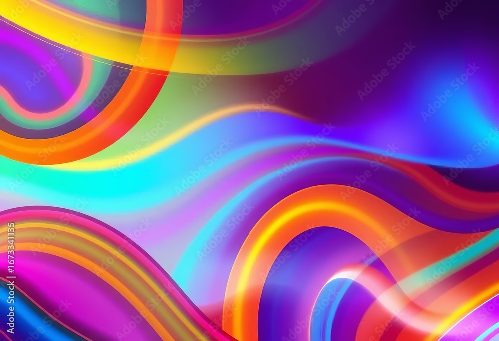 Obraz premium Abstract dynamic wavy lines, vibrant color gradients create energetic vector background, geometric, presentation