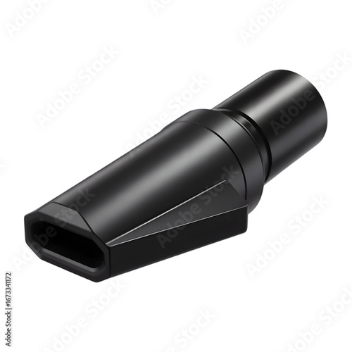 Black vacuum cleaner nozzle attachment, isolated on transparent background, a modern cleaning tool