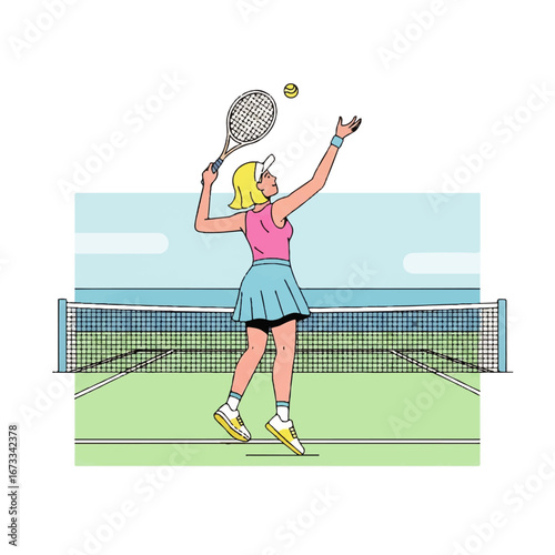 a tennis athlete is practicing