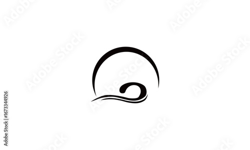 Abstract wave and leaf logo design