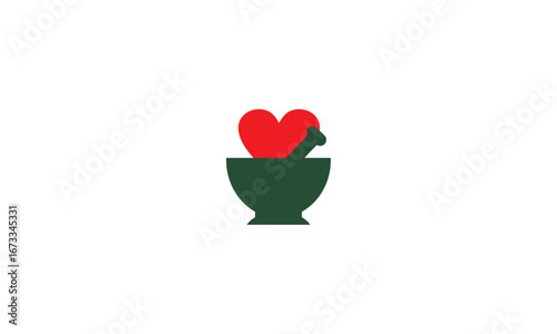 Heart and bowl abstract logo design