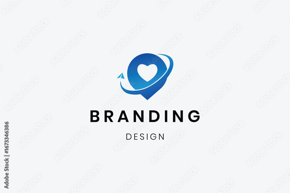 Obraz premium Modern and geometric love airplane logo template