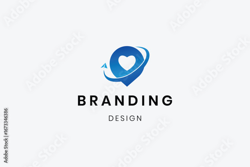 Free Download Modern and geometric love airplane logo template - GFXLoad