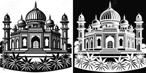 Majestic Mughal architectural masterpiece evokes timeless elegance and cultural heritage for sophisticated design projects