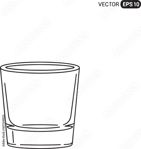 Empty glass vector illustration minimalist design shot glass