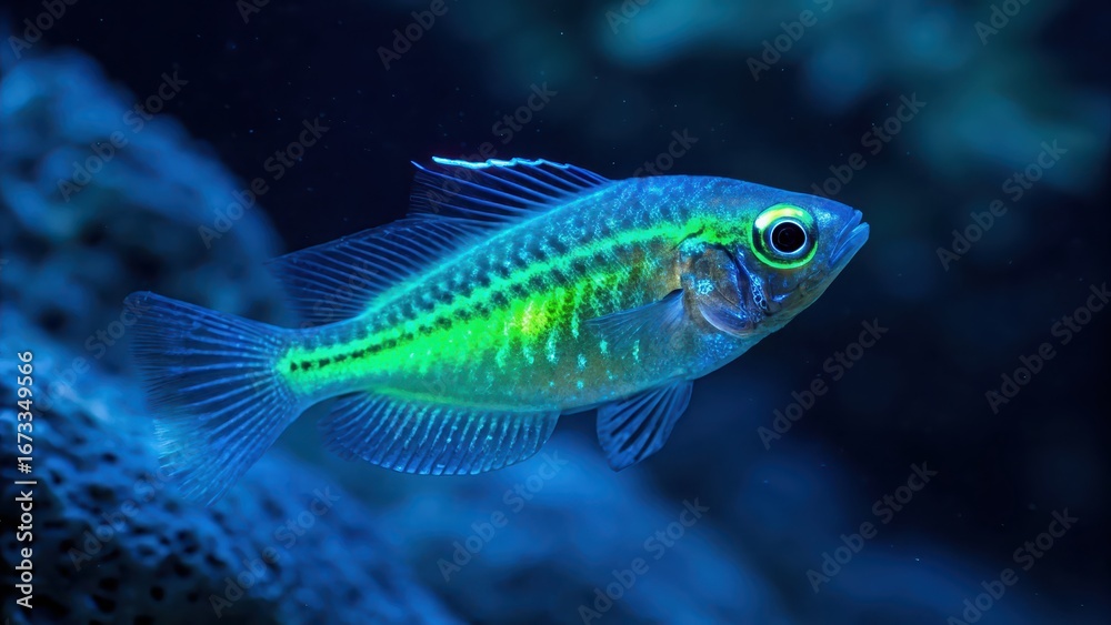 lanternfish bioluminescence Colorful fish swimming in deep blue water, showcasing vibrant scales and intricate details. lanternfish bioluminescence Colorful fish swimming in deep blue water, showcasing vibrant scales and intricate details.