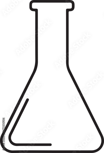 Erlenmeyer flask outline for science and chemistry concepts