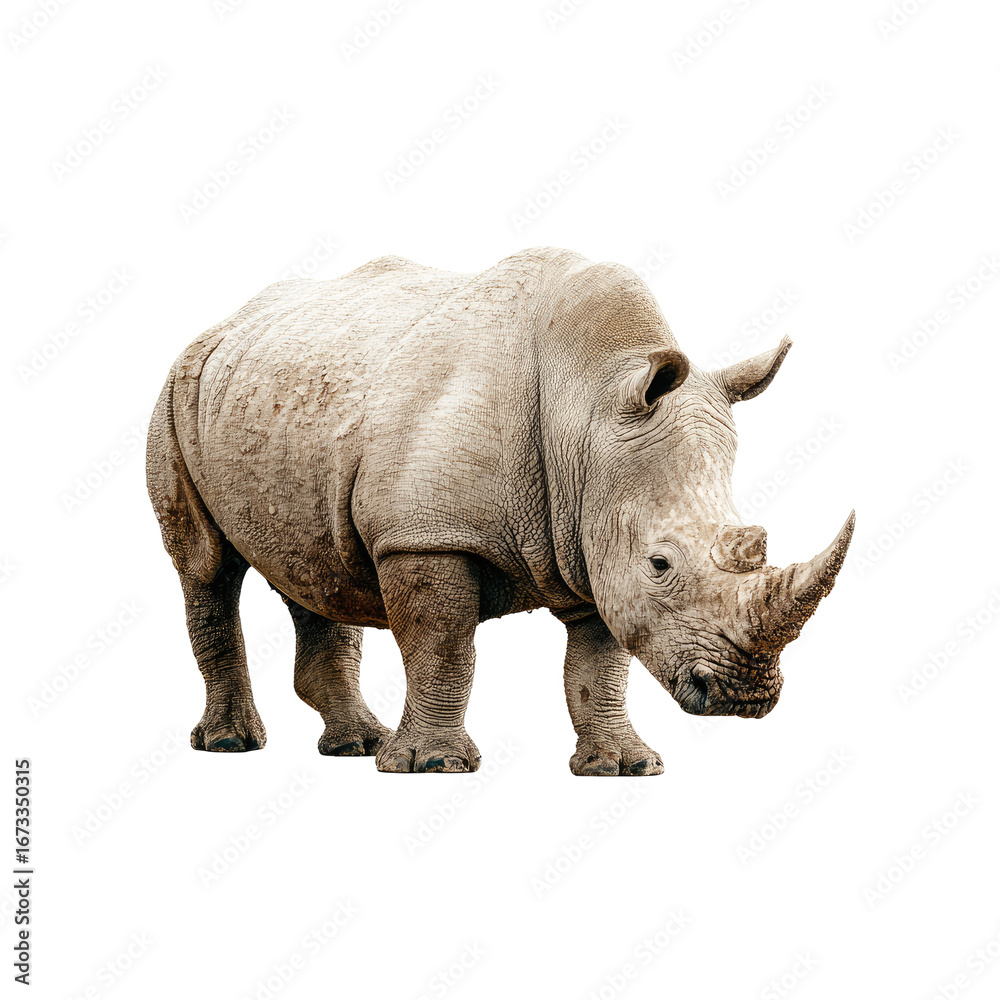 Fototapeta premium White Rhinoceros in Profile
