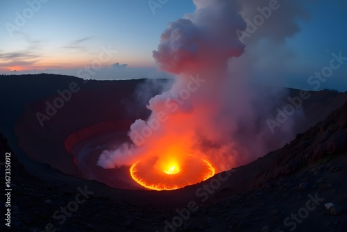 Welcome to El Salvador – volcanic glowing sign near Santa Ana volcano crater lake, panoramic ultra HD.
